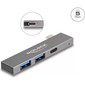 DeLOCK 3 portový štíhly USB hub DeLOCK USB Type-C 5 Gbps 2 x Type-A