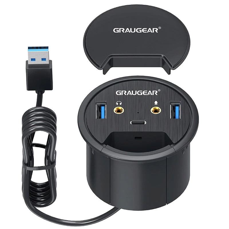 USB hub GRAUGEAR G-THUB-AU-60 USB 3.2 Gen 1 Type-A čierny