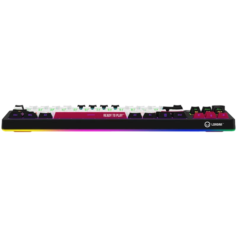 LORGAR KBP70TKLW, bezdrôtová TKL mechanická herná klávesnica Pro, čierna/červená, EN-layout