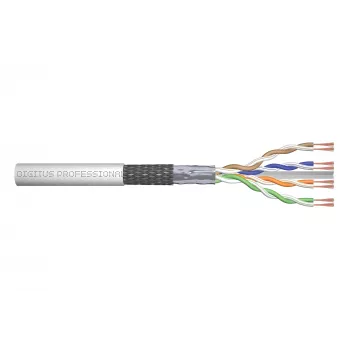 Sieťový kábel Digitus CAT 6 SF/UTP krútená dvojlinka patch kábel metráž 305 m sivý