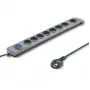 50168 Prepäťová ochrana 8 výstupov Schuko 230 V 3 m sivá - prepäťová ochrana (8 Schuko zásuviek, typ F, 230 V, 50 Hz - Qoltec