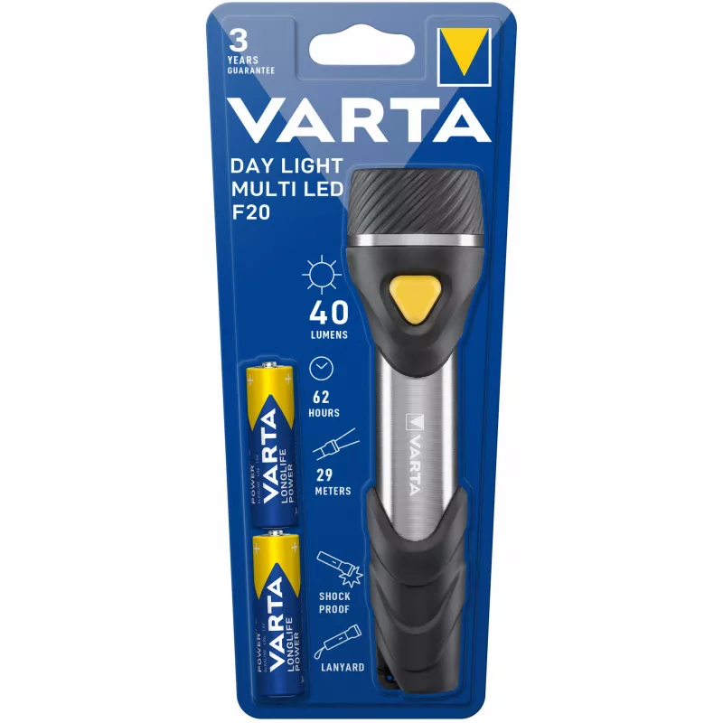 Ručná baterka Varta Day Light Multi LED F20 čierna strieborná žltá