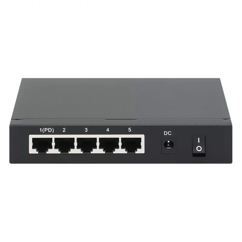 Gigabit 5xPoE Passthrough Switch, napájaný cez PoE alebo AC, 68W
