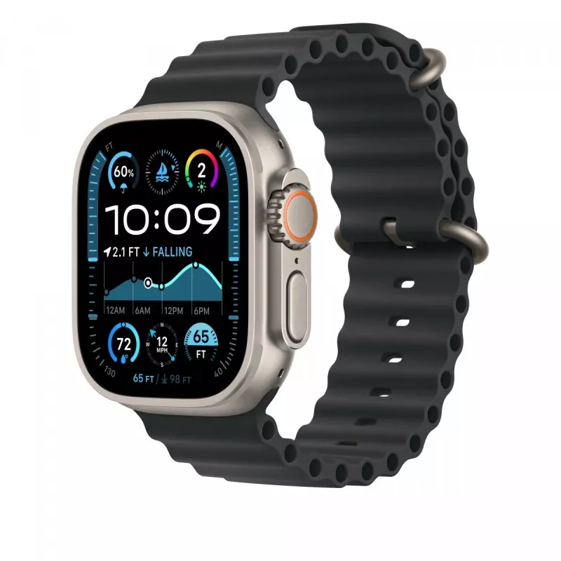 Remienok Apple 49mm čierny Ocean Band Extension Natural Titanium Finish