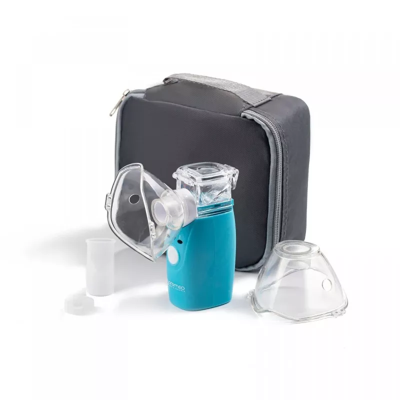 Paroinhalátor HI-TECH MEDICAL ORO-MESH na batérie modrý biely