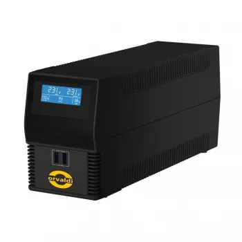 UPS ORVALDI I650 0,6 kVA (360 W) s LCD displejom a USB, 4x IEC výstupy