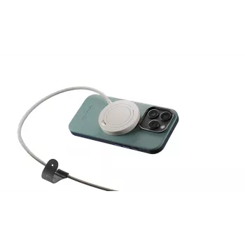 Bezdrôtová nabíjacia stanica native union Snapstand Qi2 Sandstone, do interiéru napájaná cez USB, 1,5 m kábel, svetlosivá