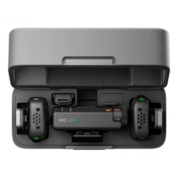 DJI Mic Mini (2 TX + 1 RX + nabíjacie puzdro) bezdrôtová mikrofónová sada - tmavosivá