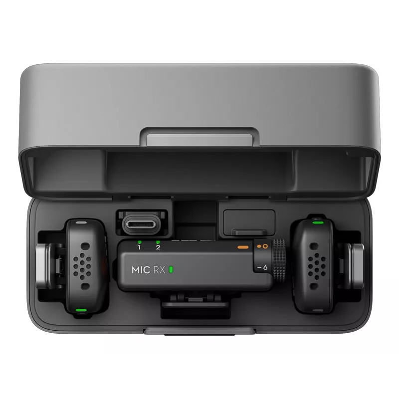 DJI Mic Mini (2 TX + 1 RX + nabíjacie puzdro) bezdrôtová mikrofónová sada - tmavosivá