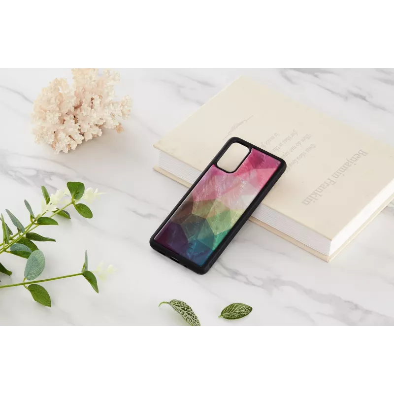 Puzdro na telefón iKins pre Samsung Galaxy S20+ — dizajn vodných kvetov, čierna