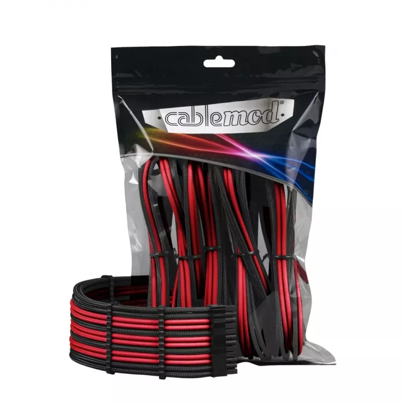 CableMod PRO ModMesh CM-PCAB-BKIT-NKKR-3PK-R sada predlžovacích káblov, čierna/červená