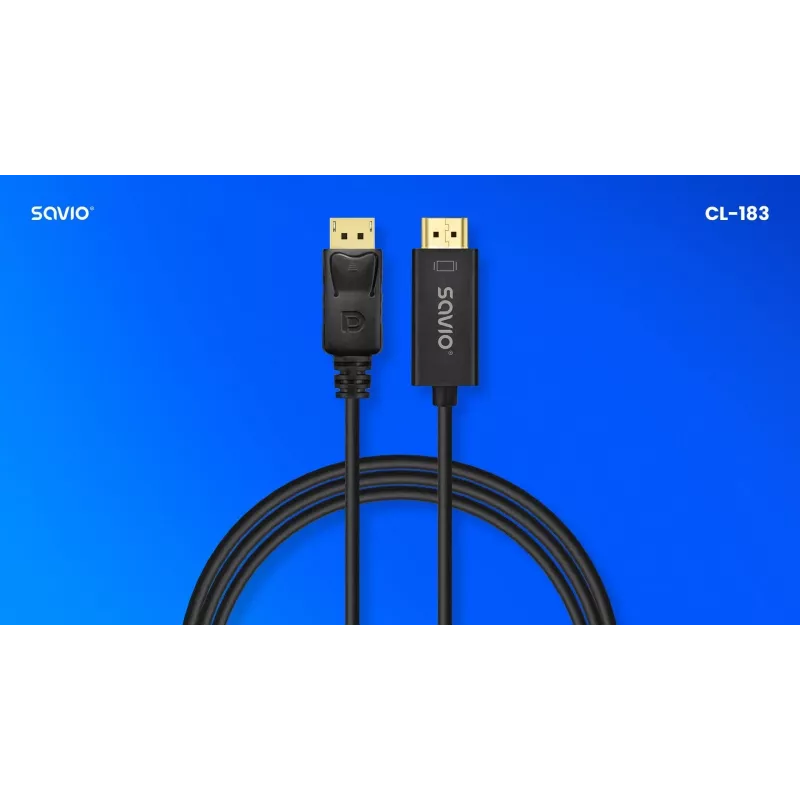 Kábel Display Port na HDMI 1,5m, CL-183 Savio SAVKABELCL-183