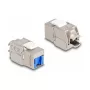 DeLOCK Keystone modul RJ45 konektor samica na LSA Cat.6A bez nástroja s modrou protiprachovou krytkou