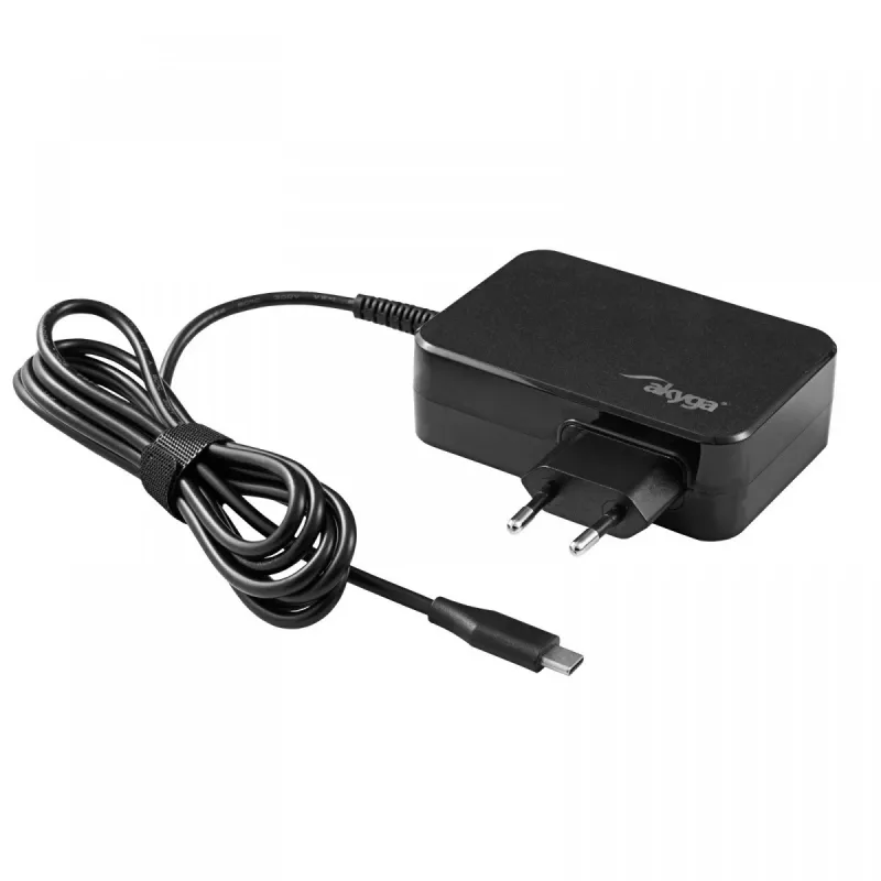 Akyga AK-ND-82 USB-C GaN napájací zdroj pre notebook 90 W, PD 3.0, 5–20 V, 1,8 m kábel, čierny