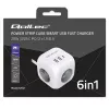 Power Cube QOLTEC 52547 predlžovacia zásuvka 3×AC zásuvky, 2×USB-A, 1×USB-C PD 20W