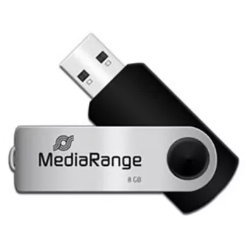 MediaRange MR908NTRL USB kľúč 8 GB USB Type-A 2.0 čierny - strieborný (MR908NTRL)