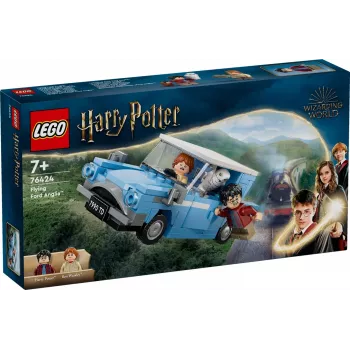 LEGO Harry Potter lietajúce auto Ford Anglia hračka pre deti od 7 rokov, chlapcov a dievčatá, stavebný model s minifigúrkou Ron Weasley a Hedviga