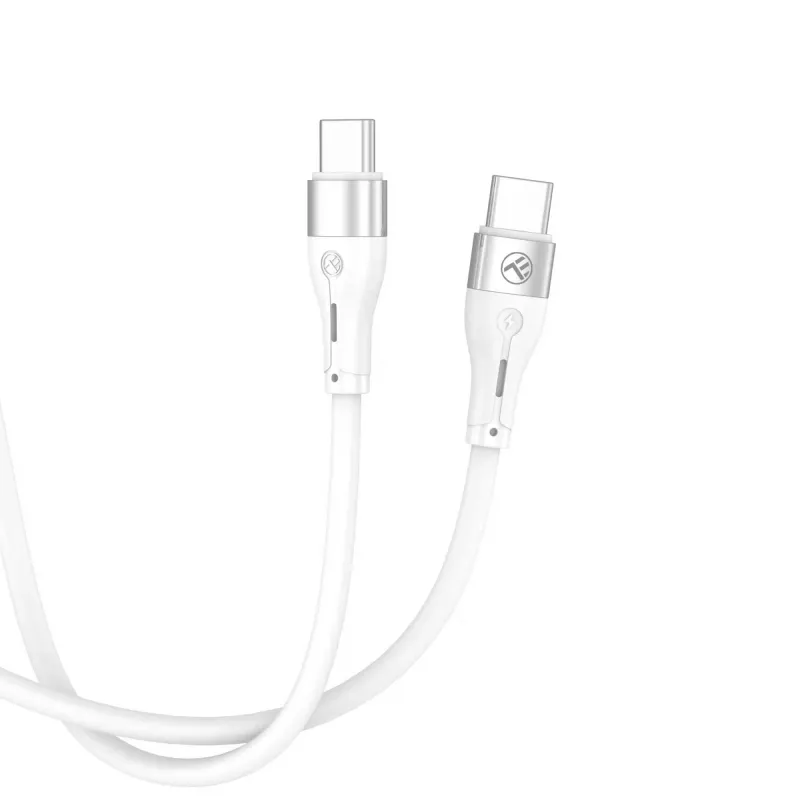 USB Type-C kábel Tellur TLL155501 1 m, PD 60 W, biely