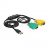 Sériový kábel DeLOCK 63466 USB Type-A DB-9 1,5 m čierny zelený žltý