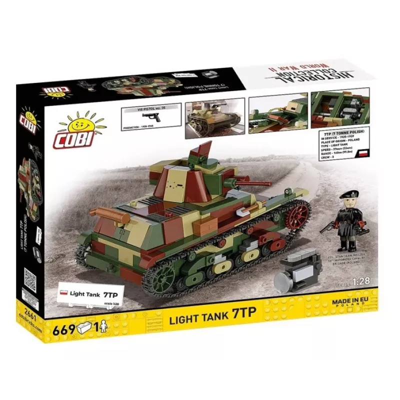 Cobi stavebnice ľahký tank 7TP model, 669 dielov, COBI-2661