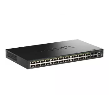 D-Link 52-port Gigabit Stackable PoE+ Smart Managed switch so 4 x 10G SFP+ portami