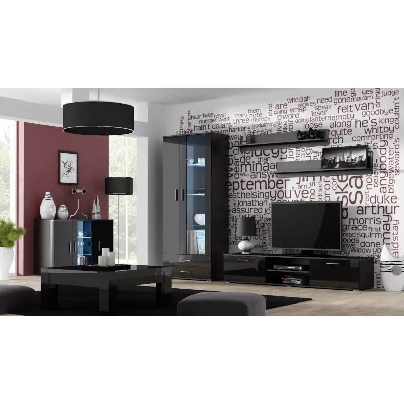 Komoda Cama SOHO S7 120 cm čierna lesk