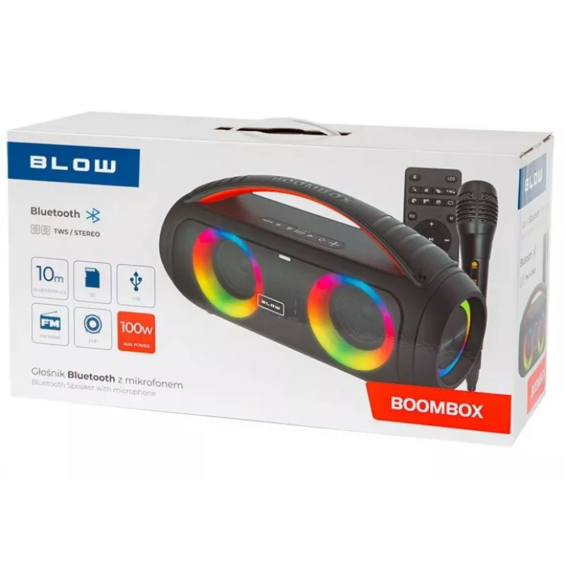 Prenosný reproduktor BOOMBOX Bluetooth reproduktor, 30-356#, BLOW, čierny