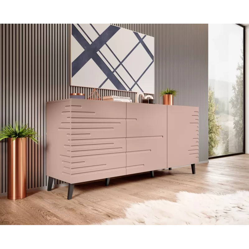 Komoda cama meble Cama Nova 155 × 40 × 72 cm, ružová matná, MDF korpus