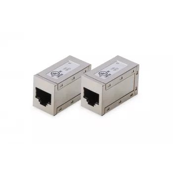 Digitus CAT 6 modulárna spojka, tienená, 2 kusy, RJ-45, zlaté kontakty, Strieborná