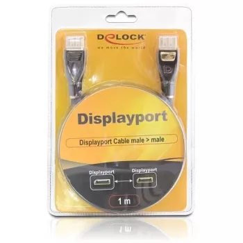DisplayPort kábel DeLOCK 82770 1 m čierny hnedý
