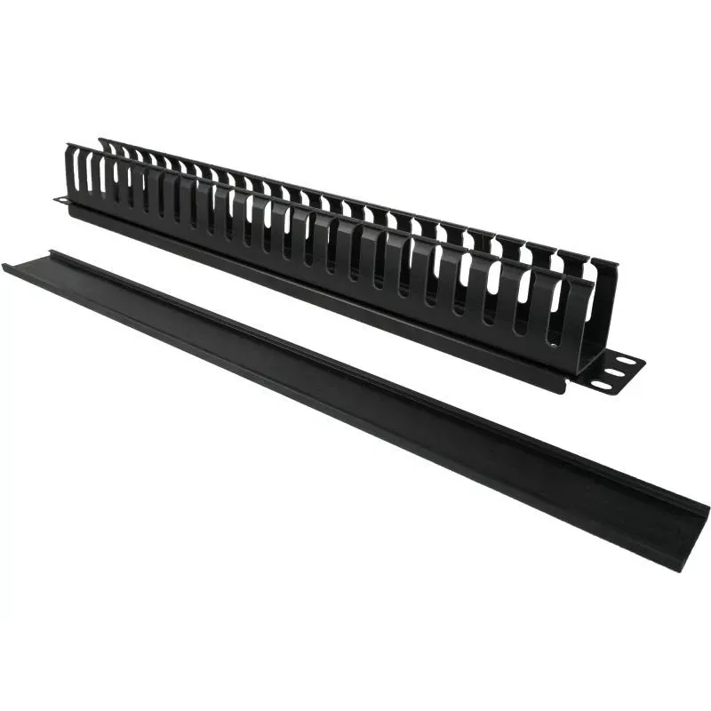 Káblový box Alantec PK008 nástenný organizér 1U čierny kov/plast