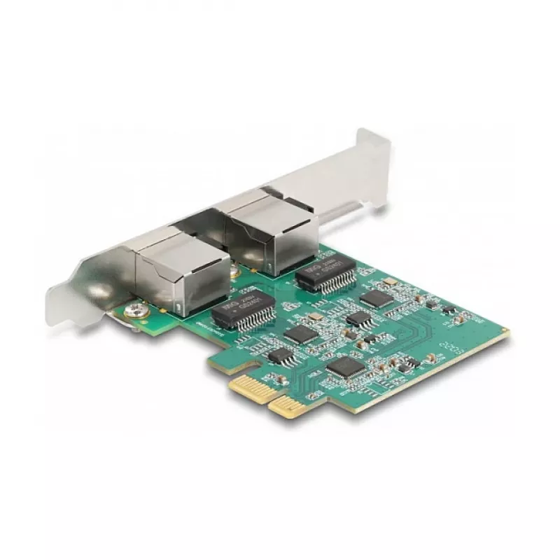 DeLOCK PCI Express x1 karta na 2 x RJ45 2,5 Gigabit LAN RTL8125 káblový Ethernet