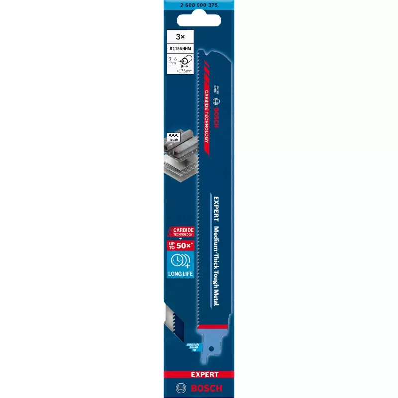 Bosch Expert 2 608 900 375 Čepeľ na priamočiaru/oblúkovú/sablovú pílu Carbide 3 kusy