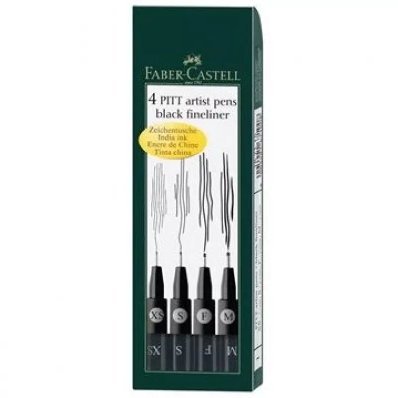 Fineliner Faber-Castell 167115 Multi čierny 4 kusy