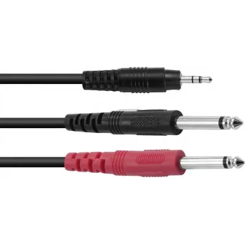 Adaptérový kábel Omnitronic 3,5 mm na 2 × 3,5 mm, stereo rozbočovač, 1,5 m