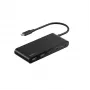 Belkin Connect, USB Type-C, HDMI, USB 2.0 Type-A, USB 3.2 Gen 1 (3.1 Gen 1) Type-C, MicroSD (TransFlash), SD, čierna, okrúhly kábel, 0,2 m