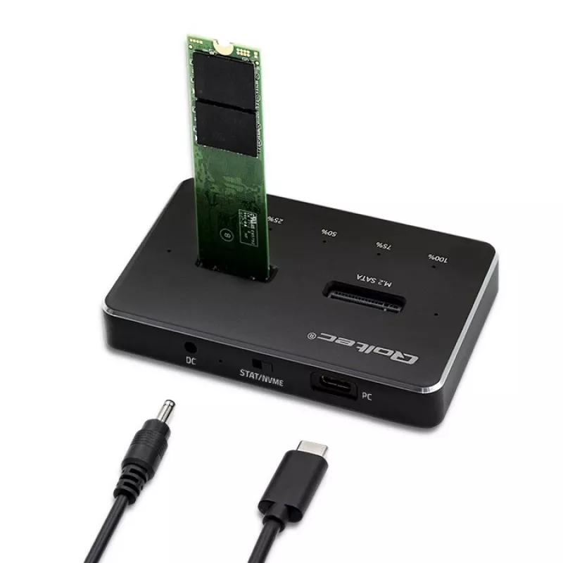 Qoltec 52274 M.2 SSD dokovacia stanica | NVMe | SATA | USB-C | DUAL 2 x 2TB