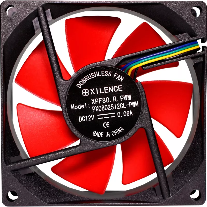XILENCE XF040 80mm PWM skriňový ventilátor - červený