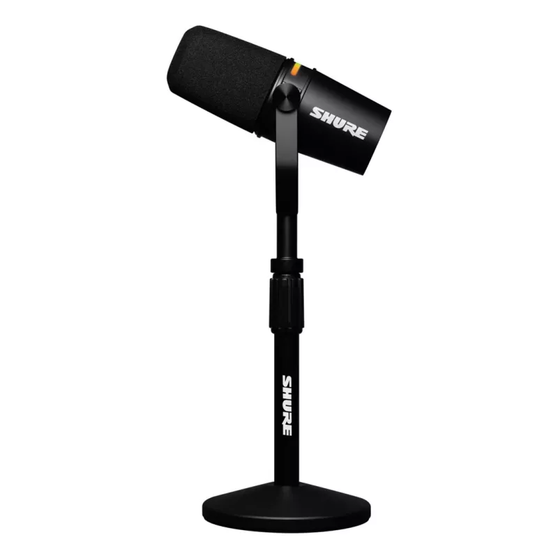 Shure MV7+-K-BNDL - mikrofón pre rečníkov/spev s XLR/USB-C konektorom, čierny + stojan na stôl GATOR