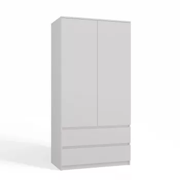 Šatníková skriňa Top E Shop SZAFA MALWA B 5 políc 2 otočné dvere biela 900×500×1800 mm