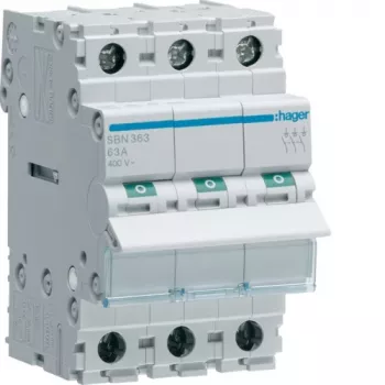 Hager SBN363 odpínač, 3P 63 A, 3 moduly