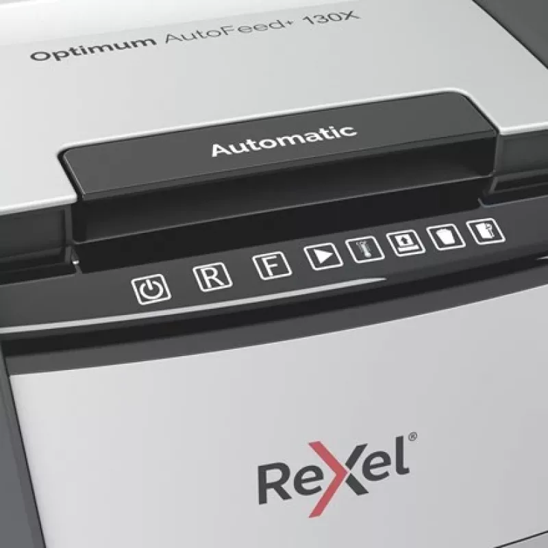 Rexel Optimum AutoFeed+ 130X skartovač krížový rez 55 dB 22 cm čierna, strieborná