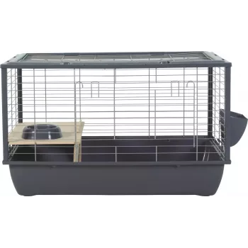 Interiérová klietka pre králiky ZOLUX Neolife Connect 101,5×54×51 cm – kovový rám, plastové dno, sivá