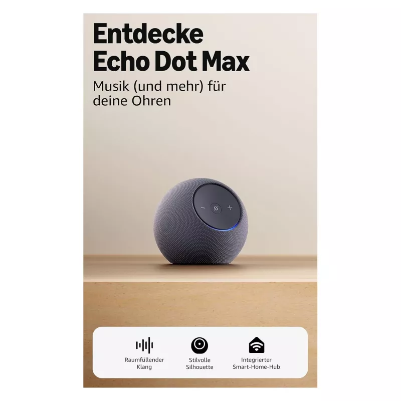 Amazon Echo Dot Max 2025 – Graphite – Bluetooth (B0DKLFHZDH)