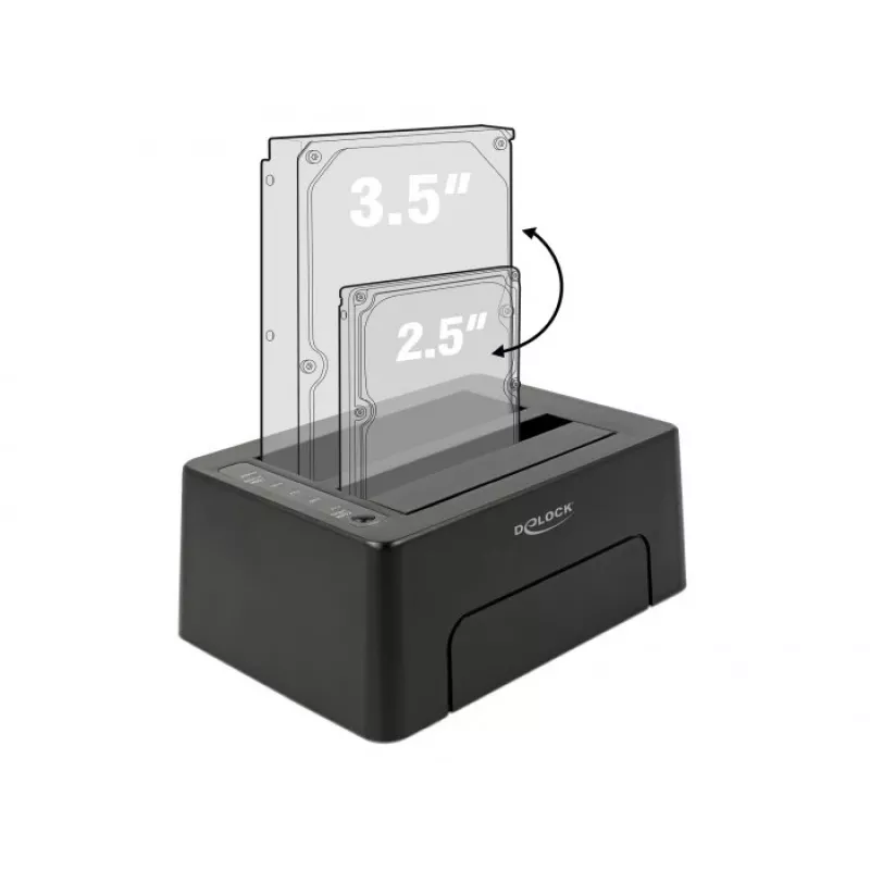 DeLOCK - dokovacia stanica pre HDD pozície: 2 - SATA 6Gb/s - 6 Gbit/s - USB 3,1 (Gen 2) - čierna (63957)