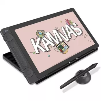 Grafický tablet HUION Kamvas 13 — 13,3 palcov IPS 1920×1080, 16384 úrovní tlaku, pero bez batérie, 3 programovateľné tlačidlá