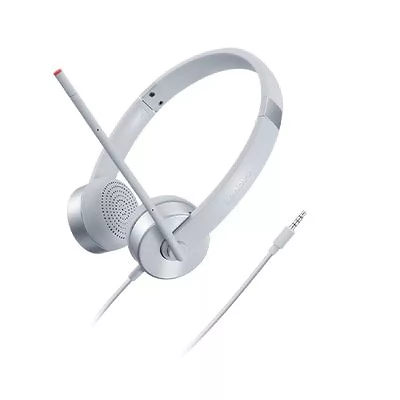 Lenovo 100 stereo analógový headset kancelária/call centrum strieborná