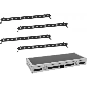 Sada LED barov EUROLITE 4x LED BAR-12 QCL RGBW s transportným kufrom