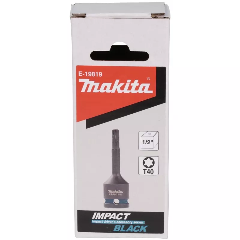 Makita Impact Black 1/2 Torx nástrčná hlavica T40 – 78 mm – chróm-molybdén – E-19819