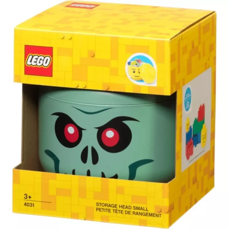 Úložná krabica Room Copenhagen LEGO hlava Skeleton malá, zelená/čierna